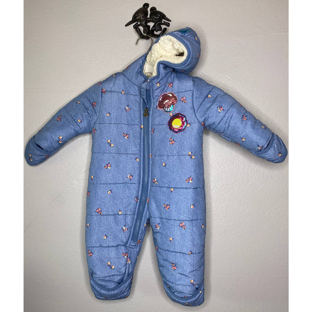 Adorable floral OshKosh B'Gosh 6 9 months Snowsuit Bunting